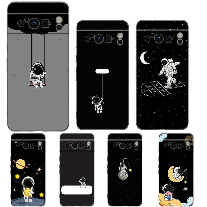Чехол для телефона Google Pixel 10 Pro Pixel 9 Pro XL TPU Чехол Pixel 8 Pro 9A 8A 7A 7 6A 6 Pro Мягкая Обложка Милый Астронавт