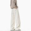 MARK FAIRWHALE Men's Loose Fit Straight-Leg Curved Cut Casual Pants