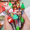 30 ШТ. Креативная Рождественская Выдвижная Шариковая Ручка 4 Цветов 0,7 мм Стиль Снеговика Оленя Сделай Сам Ручка для Студентов Мальчиков и Девочек Веселые Подарки для Вечеринки на День Рождения, Снова в Школу