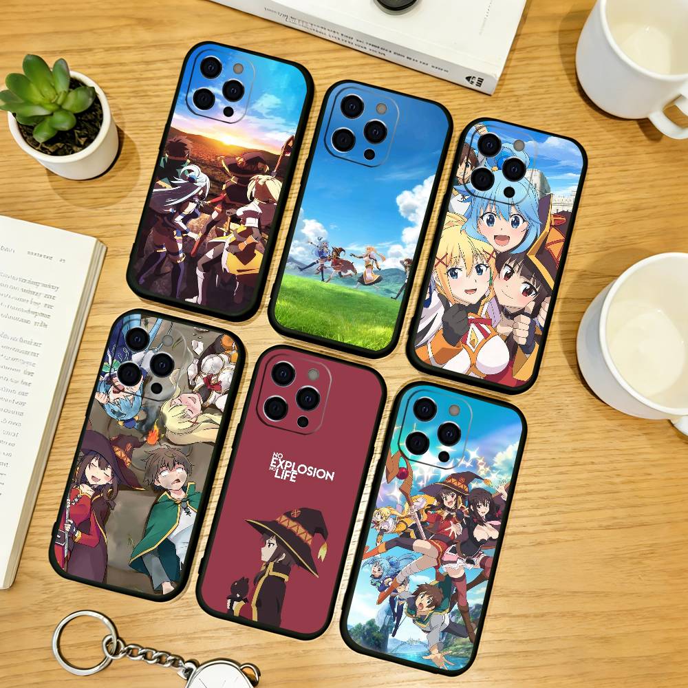 Anime K-Konosuba Phone Case Silicone Soft For IPhone 17 16 15 14 13 12 11 X XR Plus Pro Max Plus