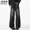 JEEP SPIRIT Men's Loose Fit Straight Leg Denim Jeans