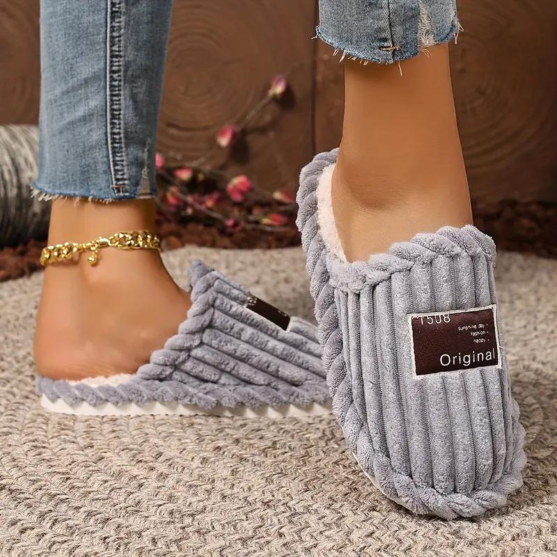 Fashion 2025 New Women Cotton Slippers Fashion Indoor Slides Women Home Warm Fuzzy Shoes Lightweight Casual Slippers Zapatos De Mujer
