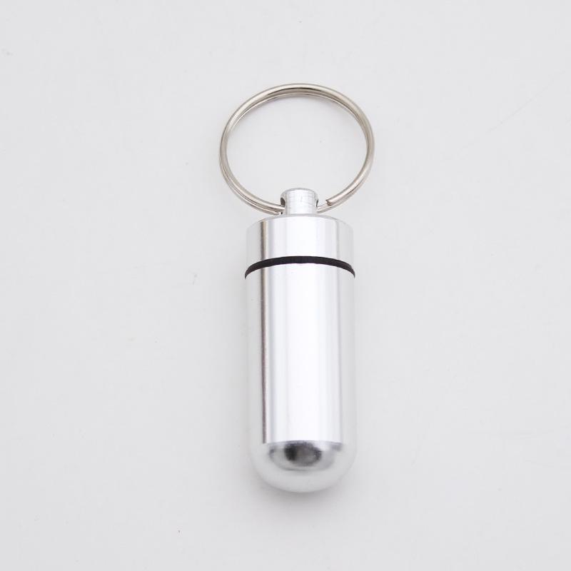 Водонепроницаемый алюминиевый контейнер для таблеток-брелок для использования на открытом воздухе