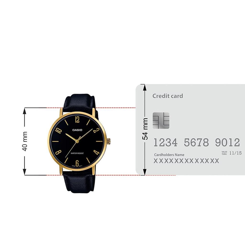 Casio Черная кожаная 46 x 40 x аналоговые кварцевые наручные часы, ремешок, 8,2 мм, часы, механизм.
