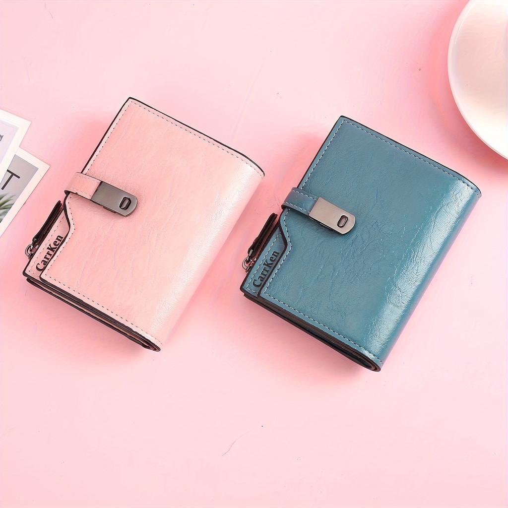 Мини-кошелек, многофункциональный держатель для карточек, сумка для документов с зажимом для денег, тройная сумка для карт, модный универсальный кошелек для монет на молнии