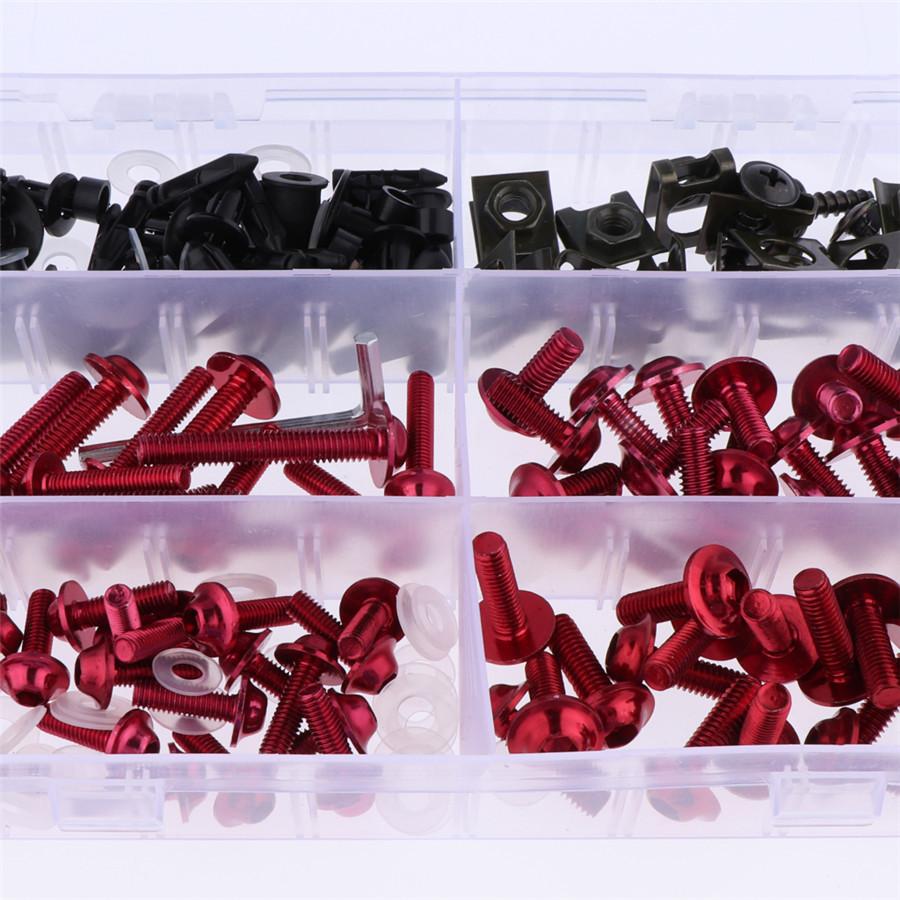 173 шт. Красный Универсальный Комплект Болтов для Обтекателя Мотоцикла, Крепежные Клипсы, Винты