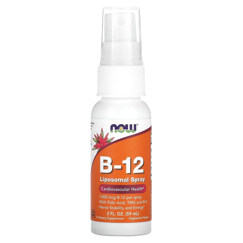 Now Foods Липосомальный спрей B-12, 1000 мкг, Жидкий, 2 жидк. унц. (59 мл)