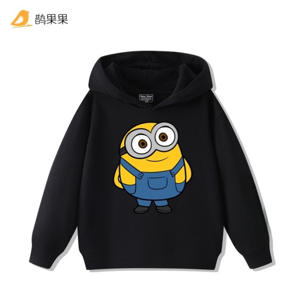 Minion Double-Sided Printed Children's Sweatshirt - Fall/Winter Boys' and Girls' Outdoor Loose Comfortable Hooded Top