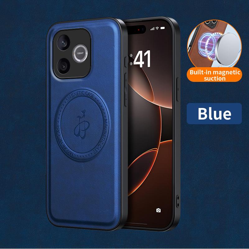 Магнитный чехол с беспроводной зарядкой для Honor 600 Lite 5G Защитная крышка из ПУ кожи Жесткая задняя панель Coque