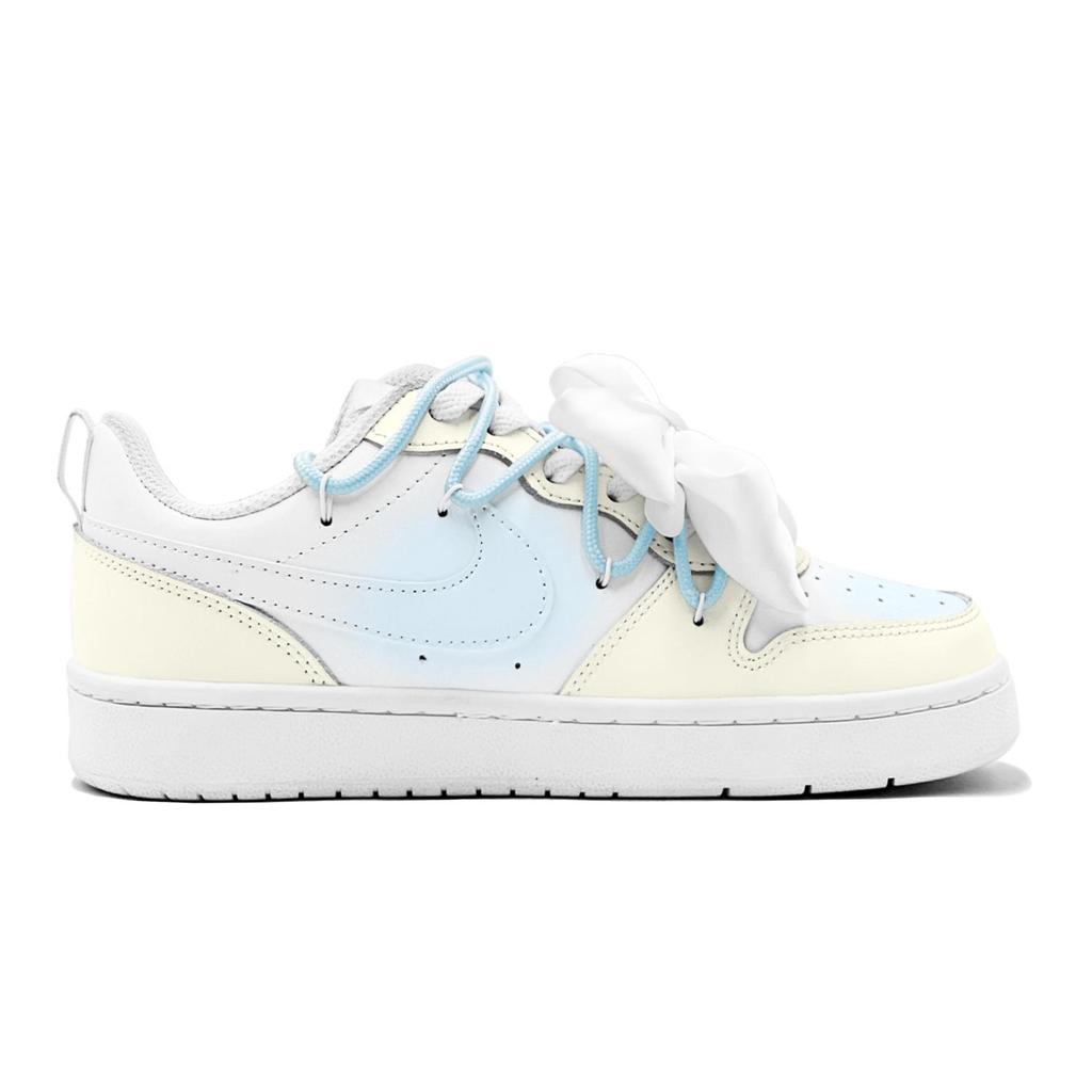 Nike Court Borough Music Butter Puppy, Anti Aging, Cute Naughty, Bowknot Detachable Slip Resistant Slip Resistant BQ5448-100(TeamS2-S-BOX)