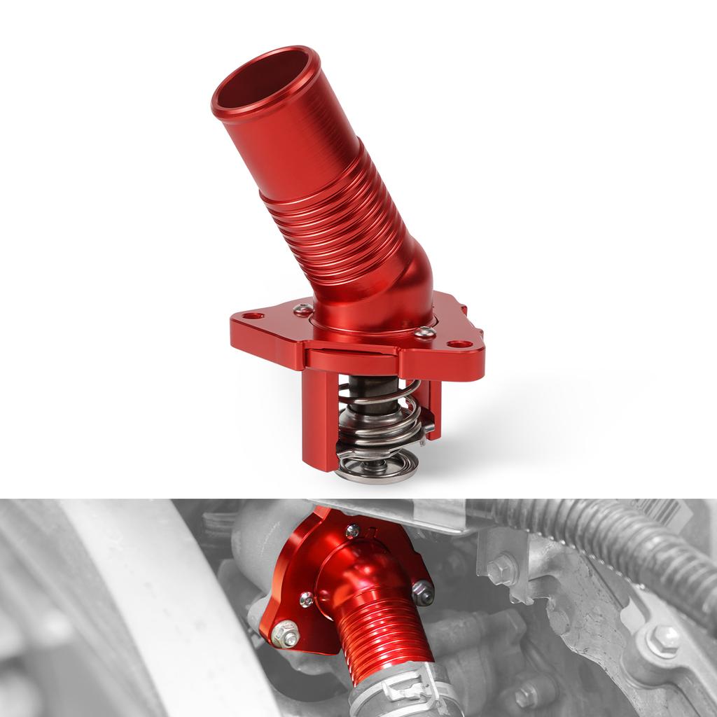 BEVINSEE Aluminium Water Inlet with Thermostat for Toyota 4Runner/Tundra/Tacoma/FJ Cruiser, Replace for 16031-0P010