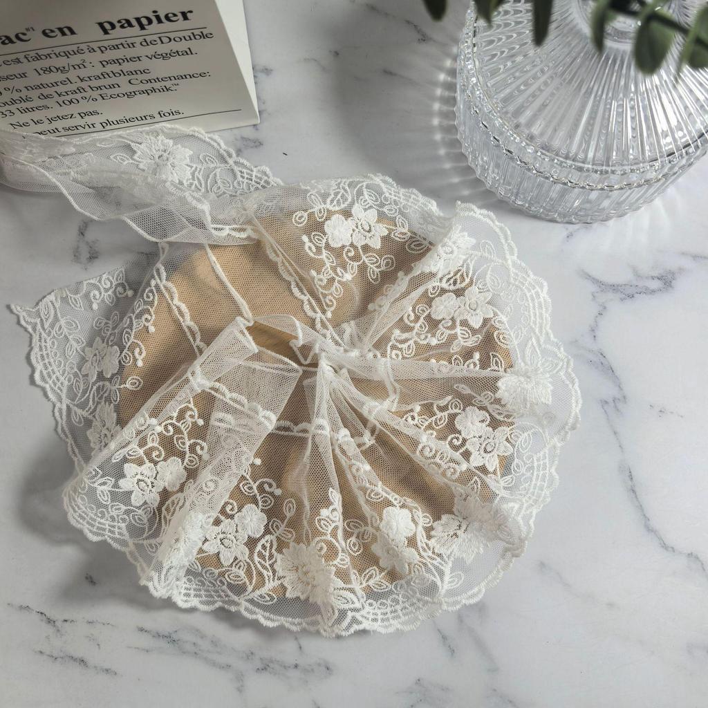 Хлопковая нить кружева двойной волнистый край цветочные Лолита свадебное платье аксессуары