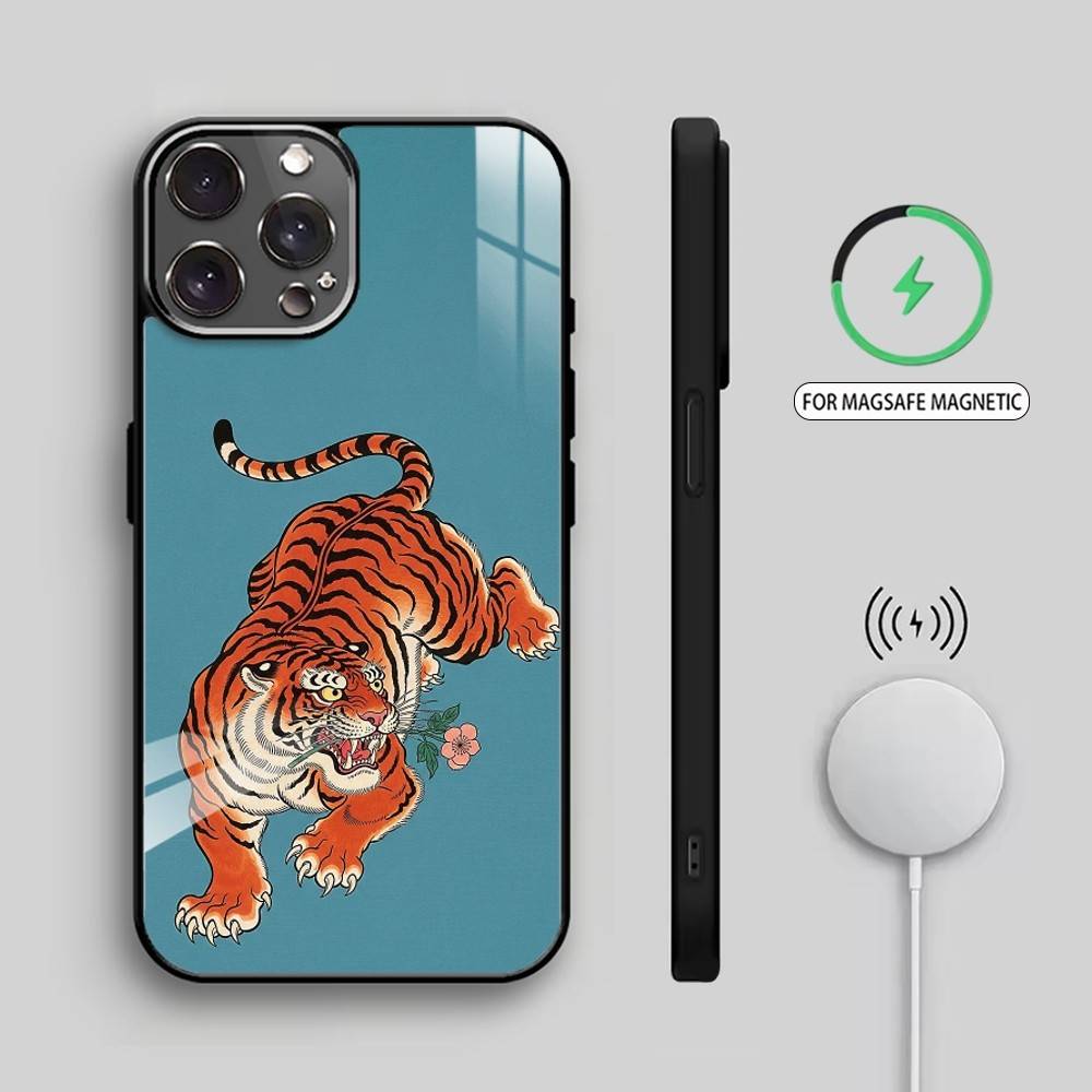 Neo Ukiyo-e Myth Creature Phone Case For iPhone17,16,15,14,13,12,11 Plus,Pro Max Magnetic For Magsafe Wireless Charging