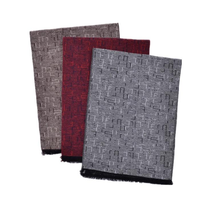 Новый мужской шарф, шелковый шарф с начесом, осень и зима, теплый и простой, элегантный, однотонный, деловой