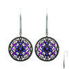 [L6658] - Silver 'Sappho' Silver Purple Earrings (rhodium-plated) - 17 Mm