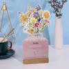 Wooden Base Monthly Planner Detachable Base Floral Desk Calendar  for Table Desk Decor