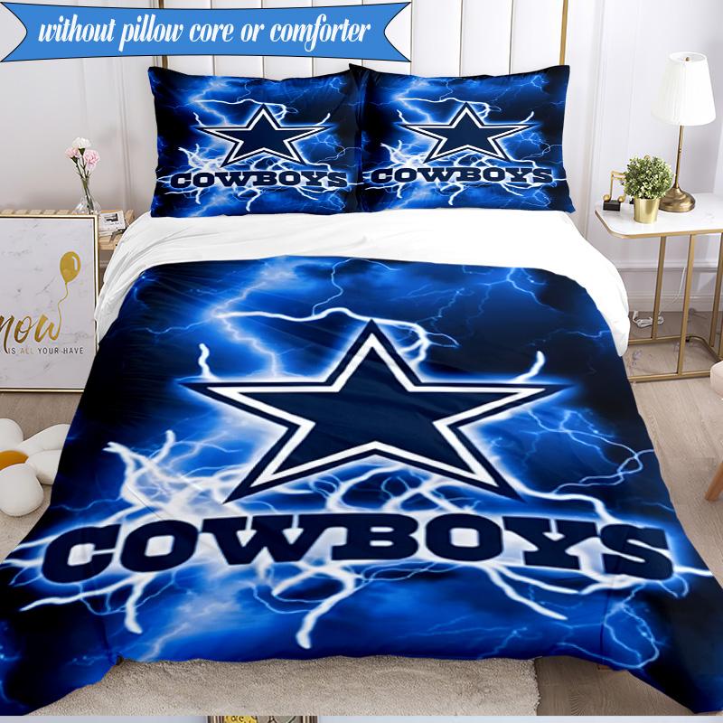 Dallas Cowboys 3pcs Bedding,Including 1pc Duvet Cover And 2pcs Pillowcases Perfect for Christmas,Ideal for Bedroom, Dormitory