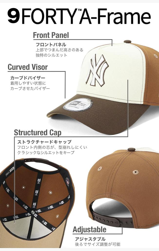 NEW ERA Cap 9FORTY NY Walnut white 15206465 NER37C1730 A-Frame
