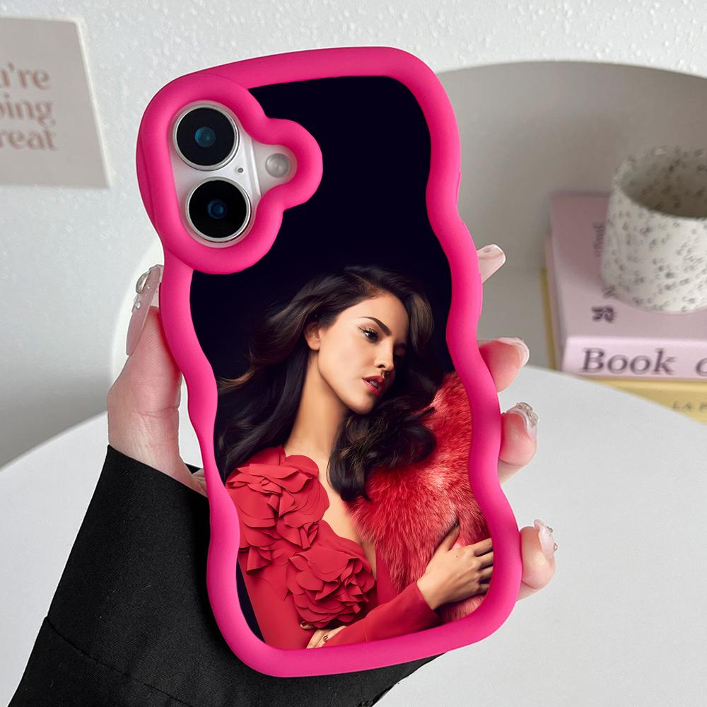 Fashion Eiza Gonzalez Wavy Edge TPU Mobile Phone Case for iPhone 17 16 15 14 13 12 11 Air Pro Max Plus Colorful Cover