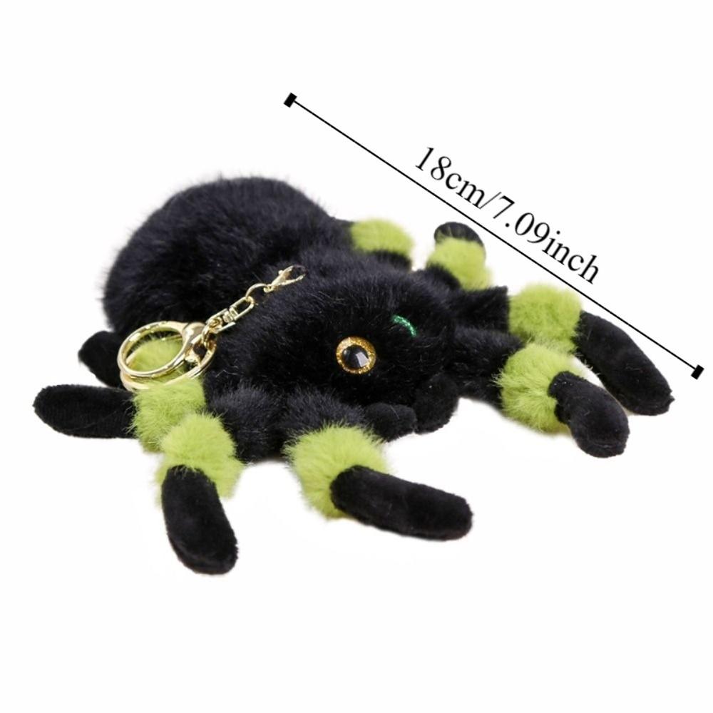 PP Cotton Colored Eye Spider Plush Pendant Fluffy Spider Plush Keychain  Home Decor