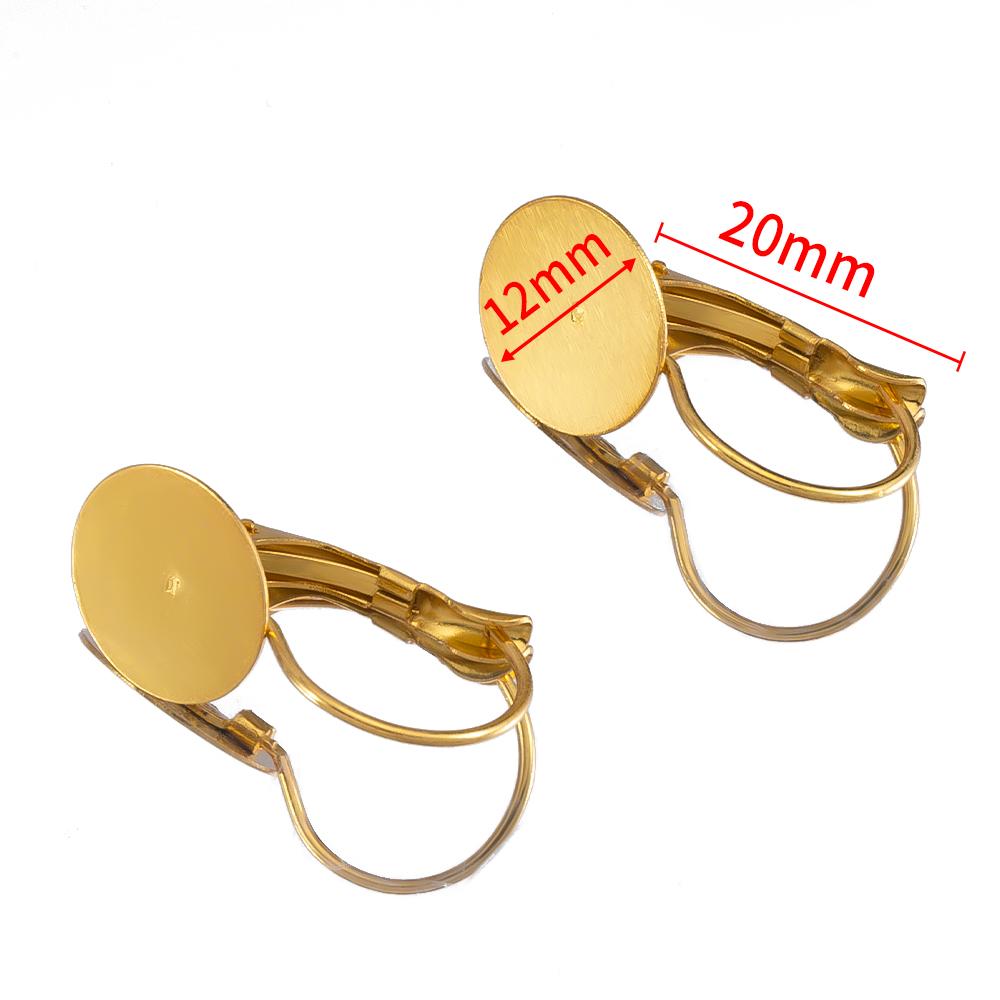 10pcs Stainless Steel Gold Plated French Earrings Base Lever Back Ear Wire Hoop Open Loop Earring Hooks for DIY Jewelry Making