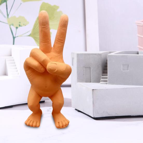 Статуэтка с двумя пальцами из смолы, скульптура в виде ножниц для домашнего офиса, книжной полки, украшение, рождественский фестиваль, подарок