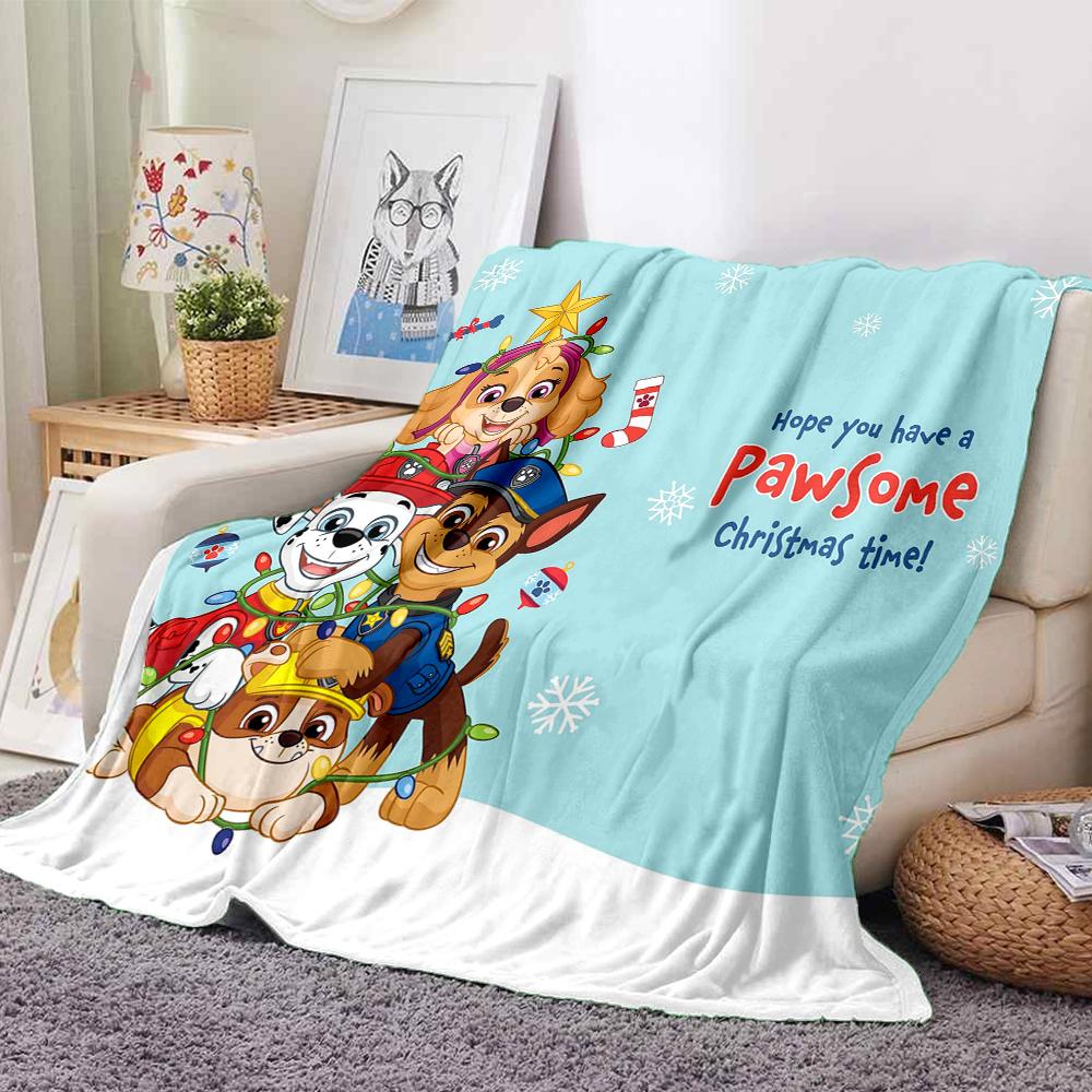 1Pc Pawsome Friends Christmas Blanket Soft And Comfortable Casual Warm Camping Travel Christmas Halloween Gift M91781
