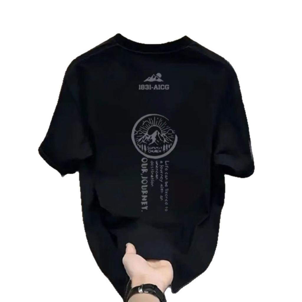 Модный бренд Мужская футболка с коротким рукавом из чистого хлопка Модная универсальная футболка с круглым вырезом для мужчин и женщин Мужская