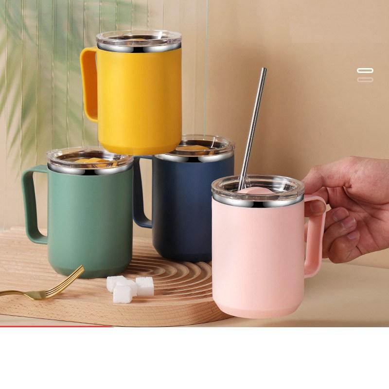 Стеклянная кружка для воды, ручка в стиле Ins, скандинавский стиль, простая офисная чашка для послеобеденного чая, кофе, нержавеющая сталь