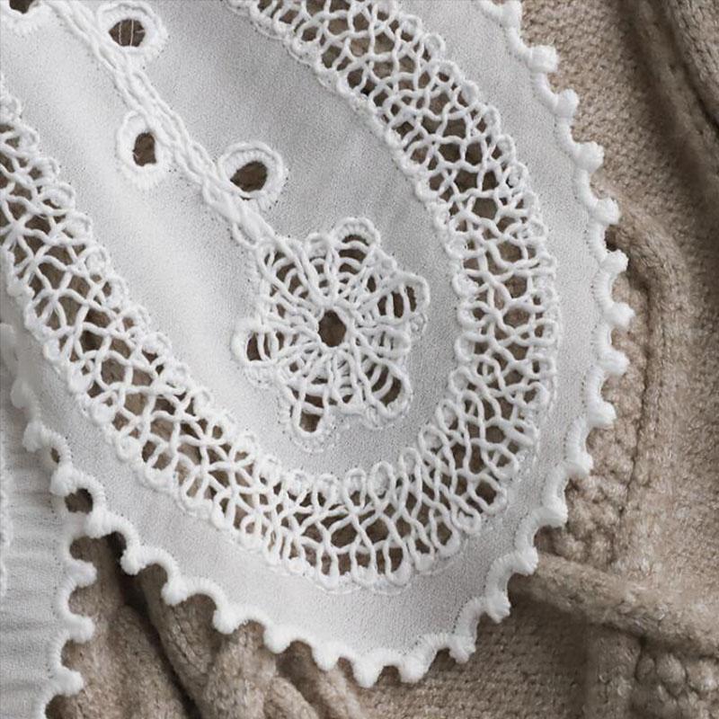 White Chiffon Fake Collars Woman Vintage Half Shirt False Collar Woman Embroidery Detachable Lapel Collar Faux Col Accessories