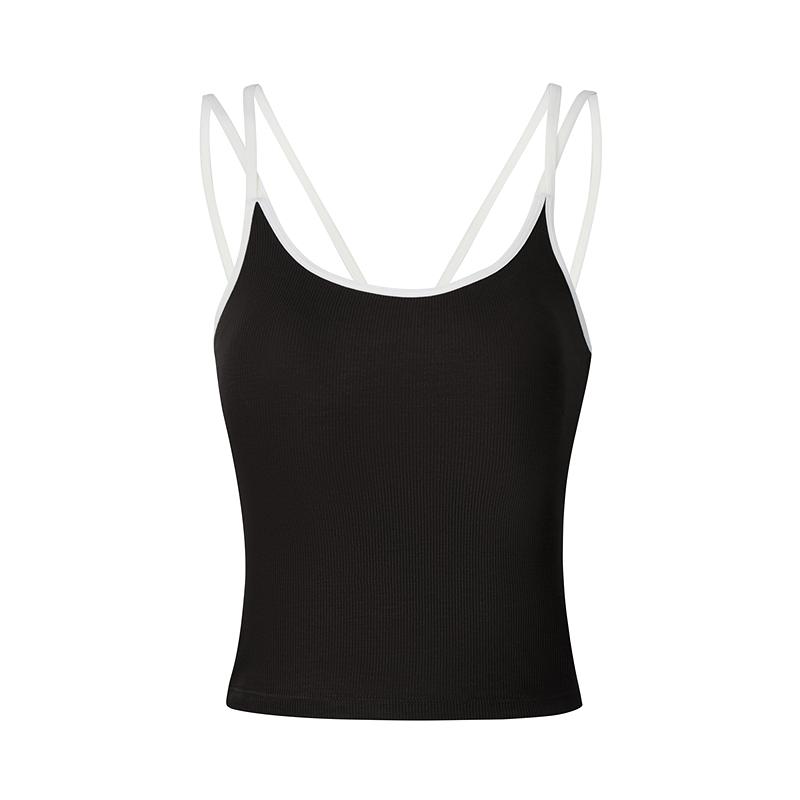 Jiuzi Anna Kou American Fashionable Color Contrasting Versatile Slim Fit Bottom Inner Strap Tank Top Women's 2026 Summer New Style