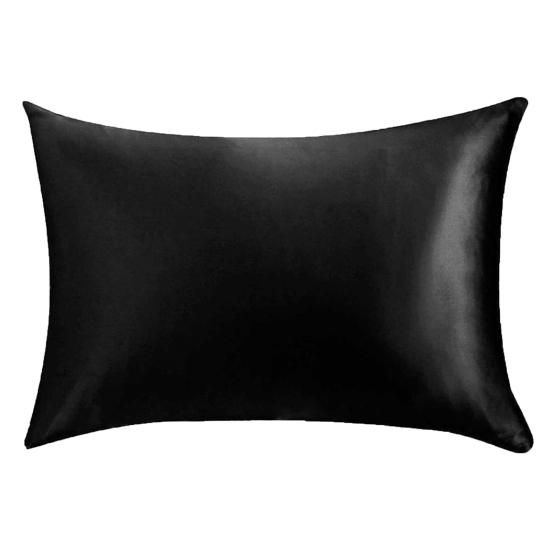 Pillowcase Pillow Cushion Cover with Zipper Solid Color Friendly To Skin Wear Resistant Washable Easy-care Faux Silk Cushion Case Pillowslip