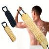 Men's Back Scrubber with Fine Loofah Mesh and Concave & Convex Textured Surface - Deep Cleansing and Exfoliating Towel with Durable Handles and Rope