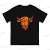 Summer Unisexs and Womens casual Tshirts  Geometric Bull Head Summer top Street Clothing SXL