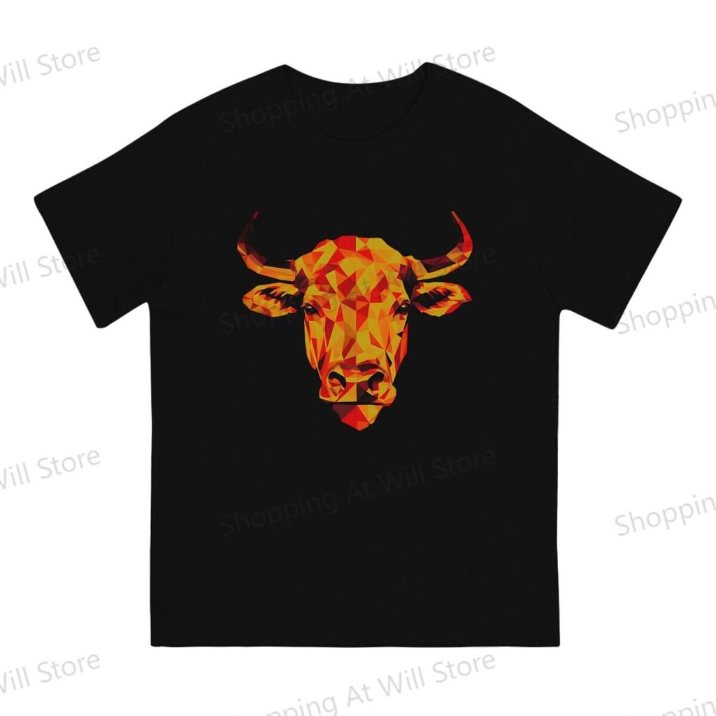Summer Unisexs and Womens casual Tshirts Geometric Bull Head Summer top Street Clothing SXL