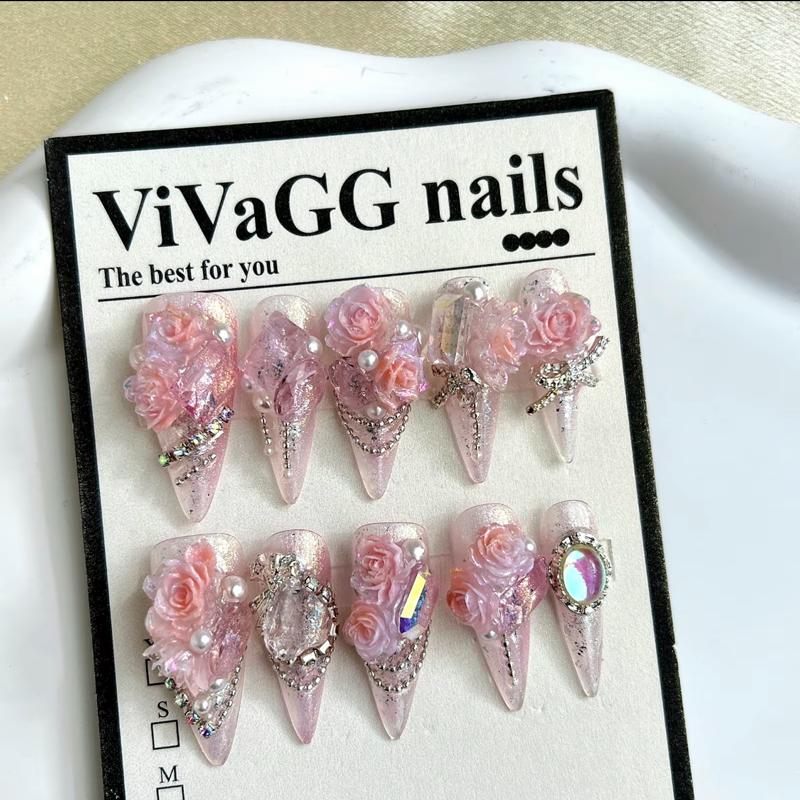 INS Hot Selling Accept Customization Duck Shape Artificial Fingernails Manicure False Nails with Glue Stickers Press on Nails