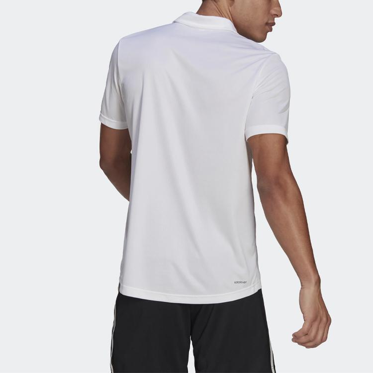 Adidas Performance Training Breathable Short Sleeve Polo Shirt Men Tops White GM2154