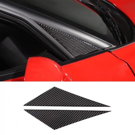 Carbon Fiber Side Rearview Mirror A-Pillar Trim Sticker For Corvette C6 05-13