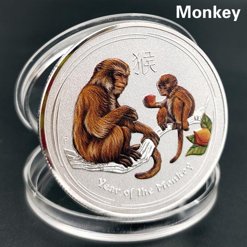 12 стилей коллекции знаков зодиака Памятные монеты Рельефные монеты Животные Раскрашенные копии Поделки AVE