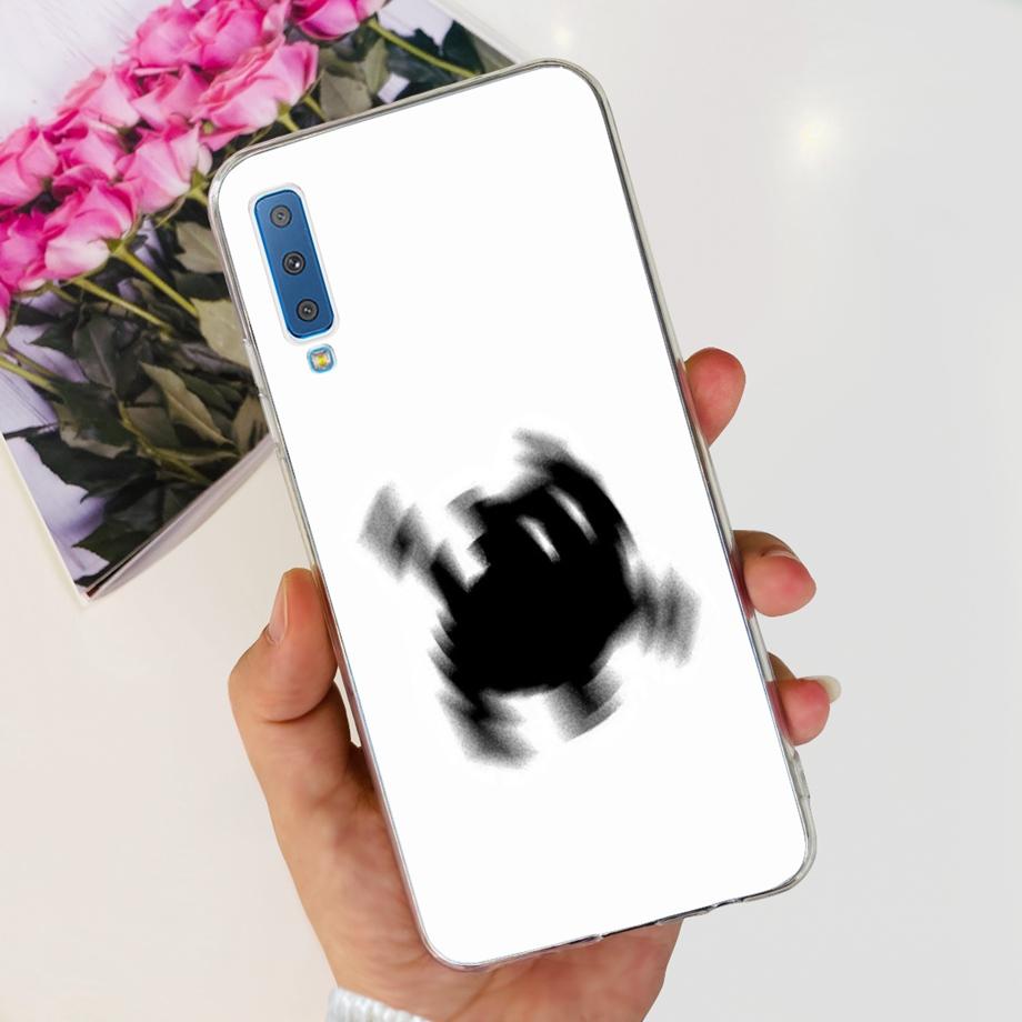 Luxuly Clear Silicone Back Cover For Samsung Galaxy A7 2018 Case 6.1" SM-A750F Bumper Fundas Soft TPU Women Fashion Rose Flower