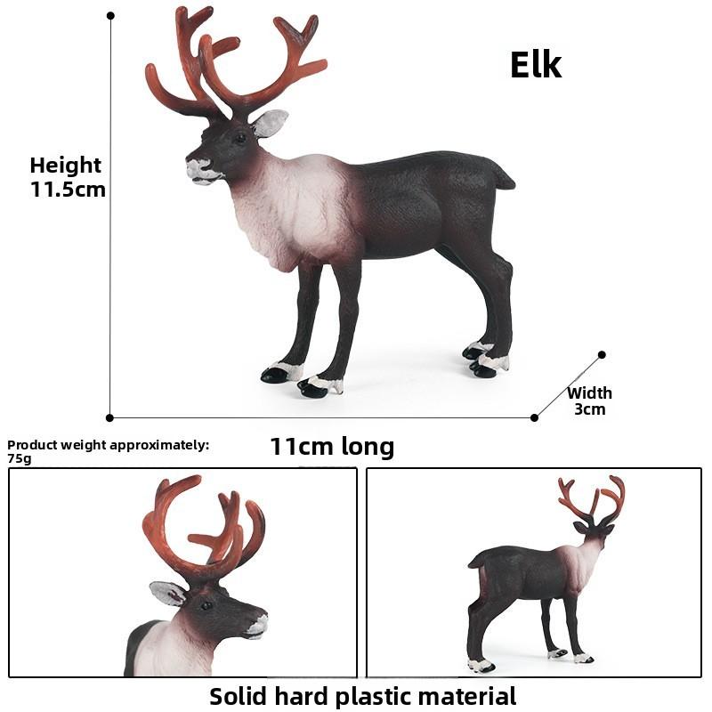 Simulated Animal Wild Antelope Elk Horned Horse Model Ornament Toy Children
