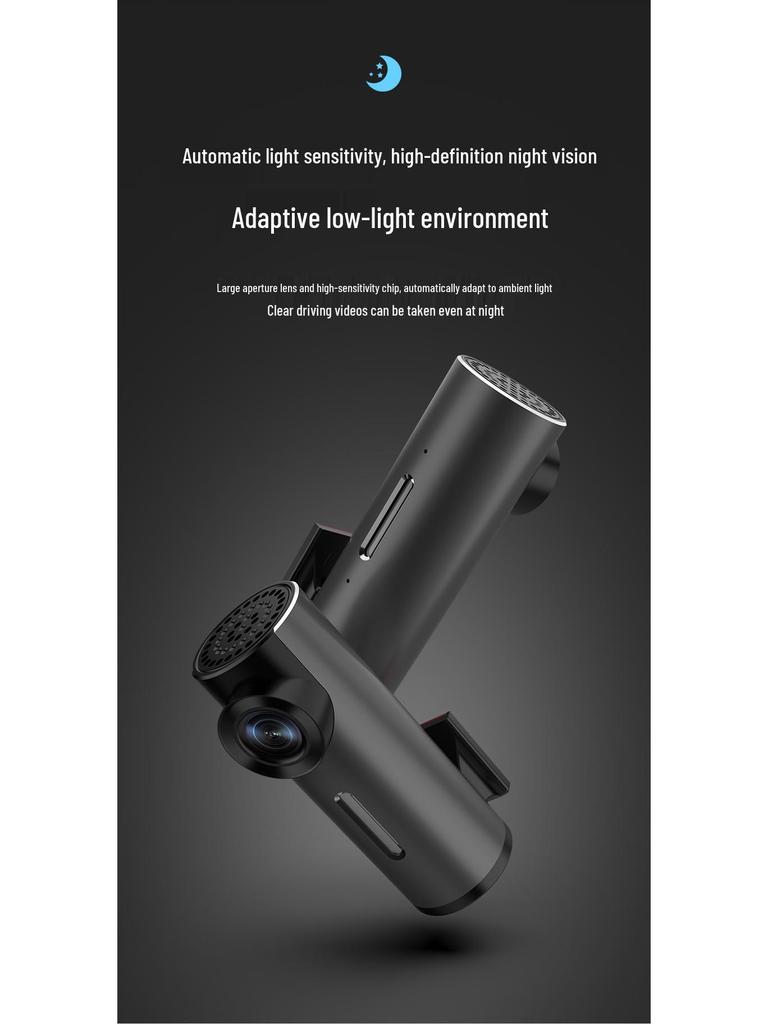 WiFi HD Night Vision Dash Cam with Mobile Linking & USB, 24/7 Parking Monitoring, Hidden Design.