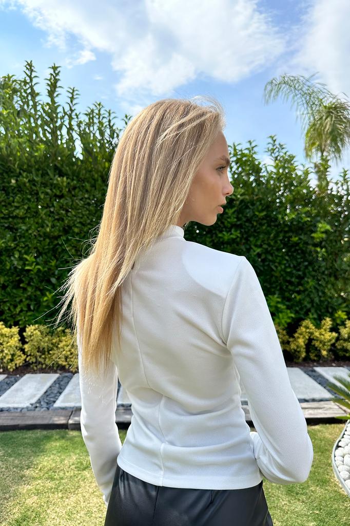 Женская блузка, новый сезон, модная черная трикотажная блузка из крепа с высоким воротником и пуговицами