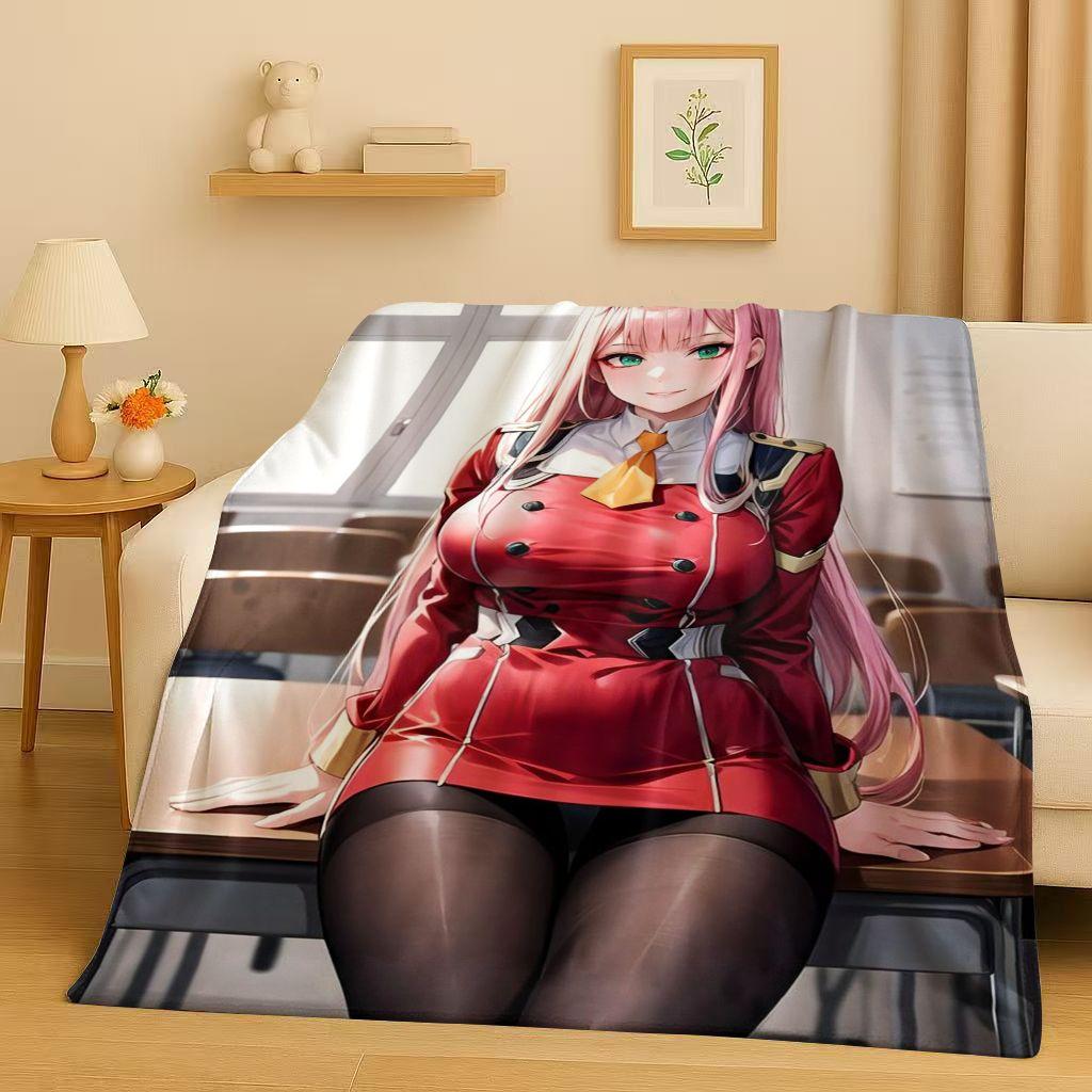 3D Сексуальная Девушка Зеро Ту DARLING in The FRANXX Мультяшное Фланелевое Одеяло, Мягкий Теплый Плюшевый Плед для Дома Спальни Кровати Дивана Покрывало Офиса