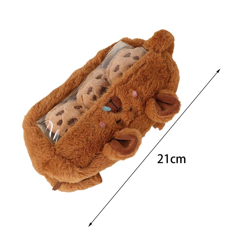 Милая кавайная сумка для ручек капибары большой емкости, забавный плюшевый пенал с капибарой, школьные принадлежности, подарки на день рождения