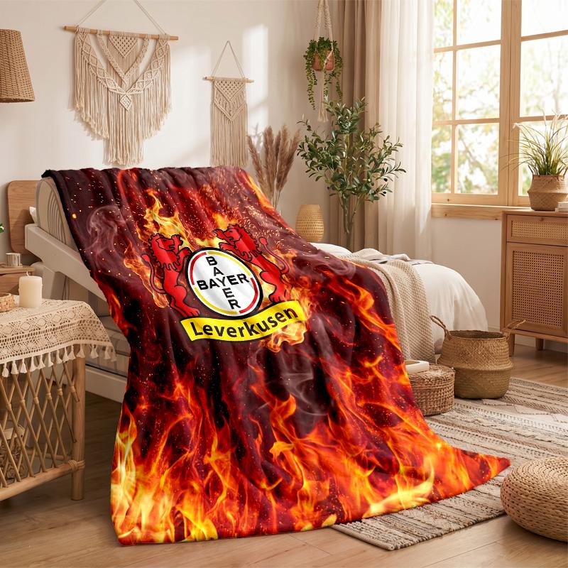 Bayer Leverkusen Football Print Flannel Blanket Soft Warm Sofa Bed Throw Blanket For Home Office Bedroom