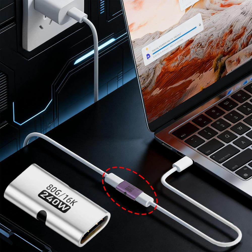 1-10 шт. 240 Вт PD 80 Гбит/с Высокоскоростной USB C female-female Адаптер 16K 60 Гц Видео для MacBook Pro Air IPad Type-C ХАБ Конвертер