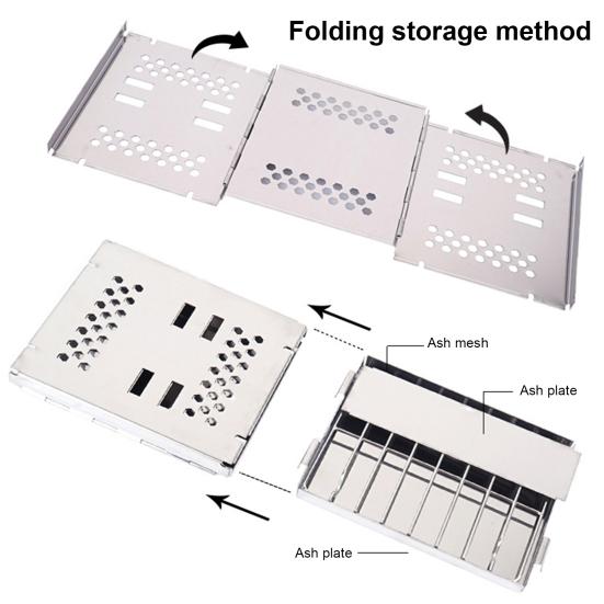 Складная наружная печь-гриль для барбекю с сумкой для хранения, прочная, из нержавеющей стали, многофункциональная