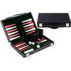 Travel Backgammon - ENGELHART - 11" Model - Faux Leather Suitcase - Felt Pens - Green/Red/White