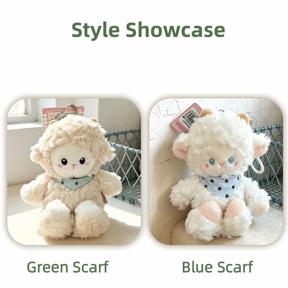 Creative Fluffy Sheep Keychain Soft Lamb Stuffed Doll Plush Sheep Doll Backpack Pendant